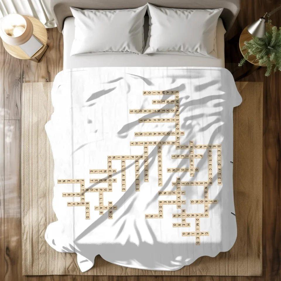 Custom Father Word Tile Blanket - ARTFULANE