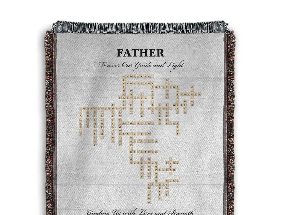 Custom Father Word Tile Blanket - ARTFULANE