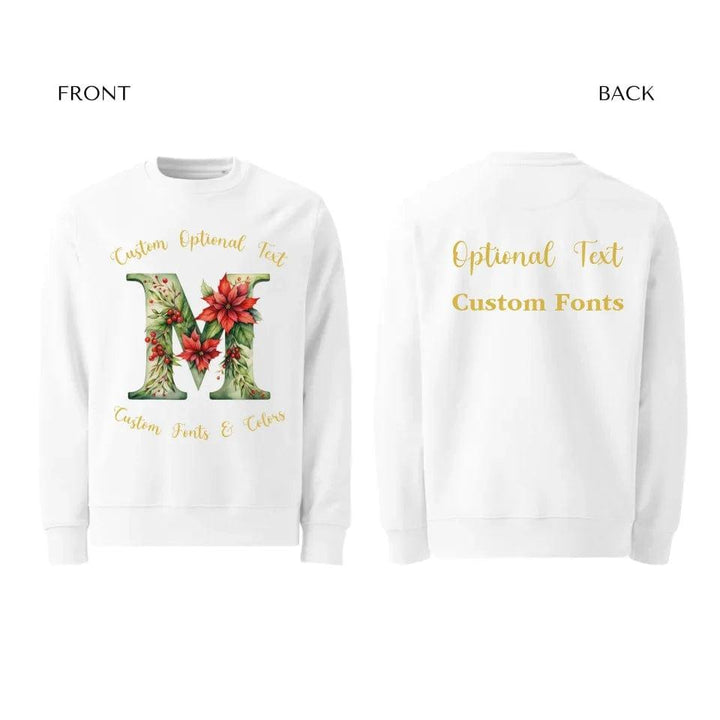 Custom Floral Christmas Alphabet Sweatshirt & Hoodie - ART-SWH233 - ARTFULANE