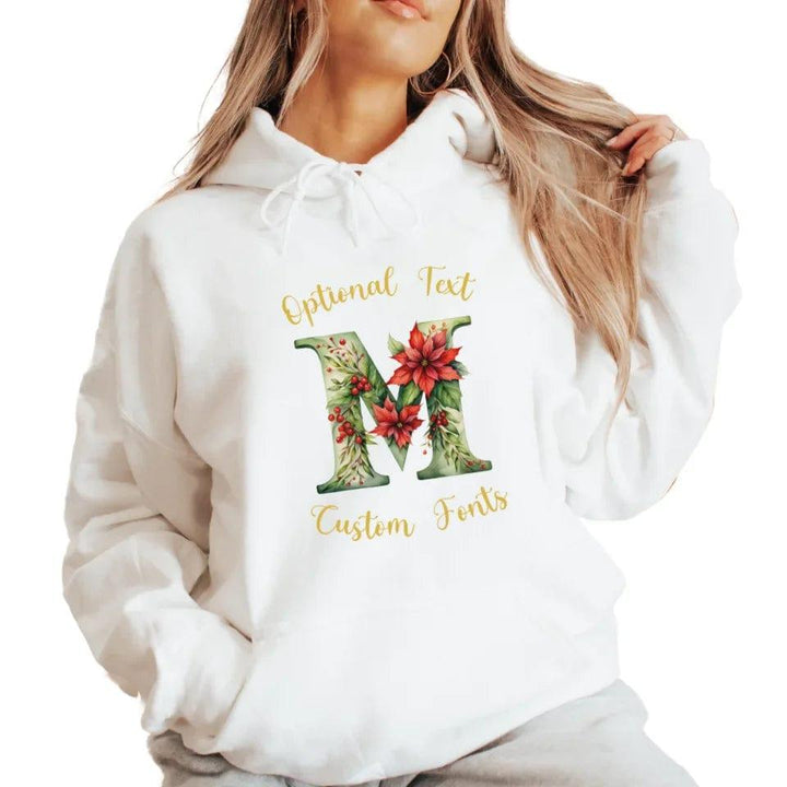 Custom Floral Christmas Alphabet Sweatshirt & Hoodie - ART-SWH233 - ARTFULANE