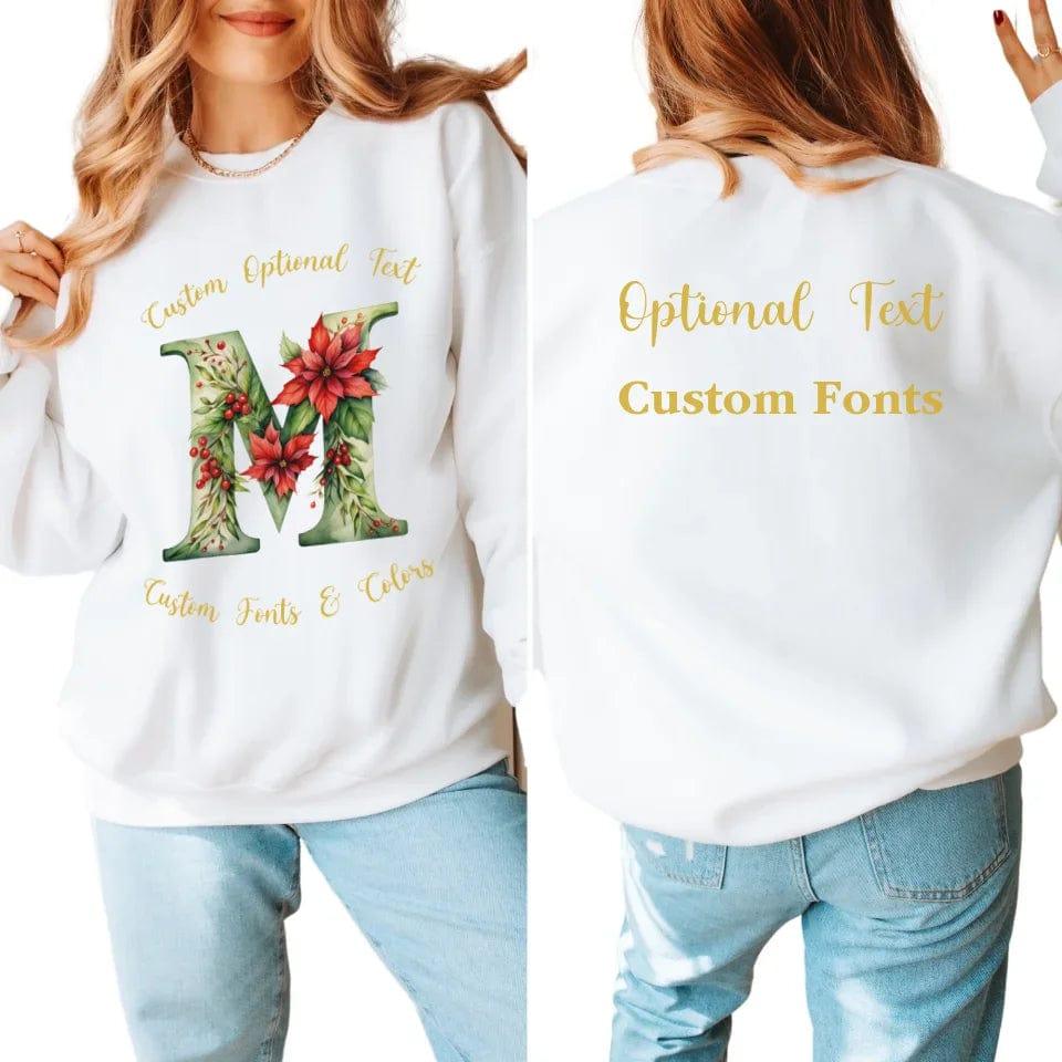 Custom Floral Christmas Alphabet Sweatshirt & Hoodie - ART-SWH233 - ARTFULANE