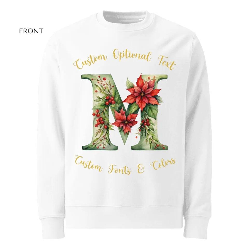 Custom Floral Christmas Alphabet Sweatshirt & Hoodie - ART-SWH233 - ARTFULANE