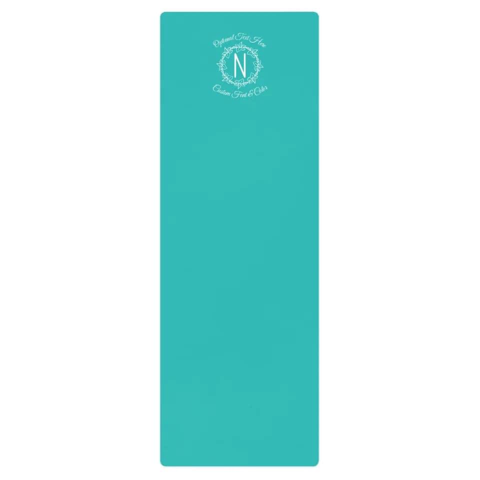 Custom Floral Monogram Yoga Mat - ARTFULANE