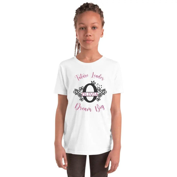 Custom Floral Princess Split Letter Monogram T-Shirt - ART-TSH065 - ARTFULANE