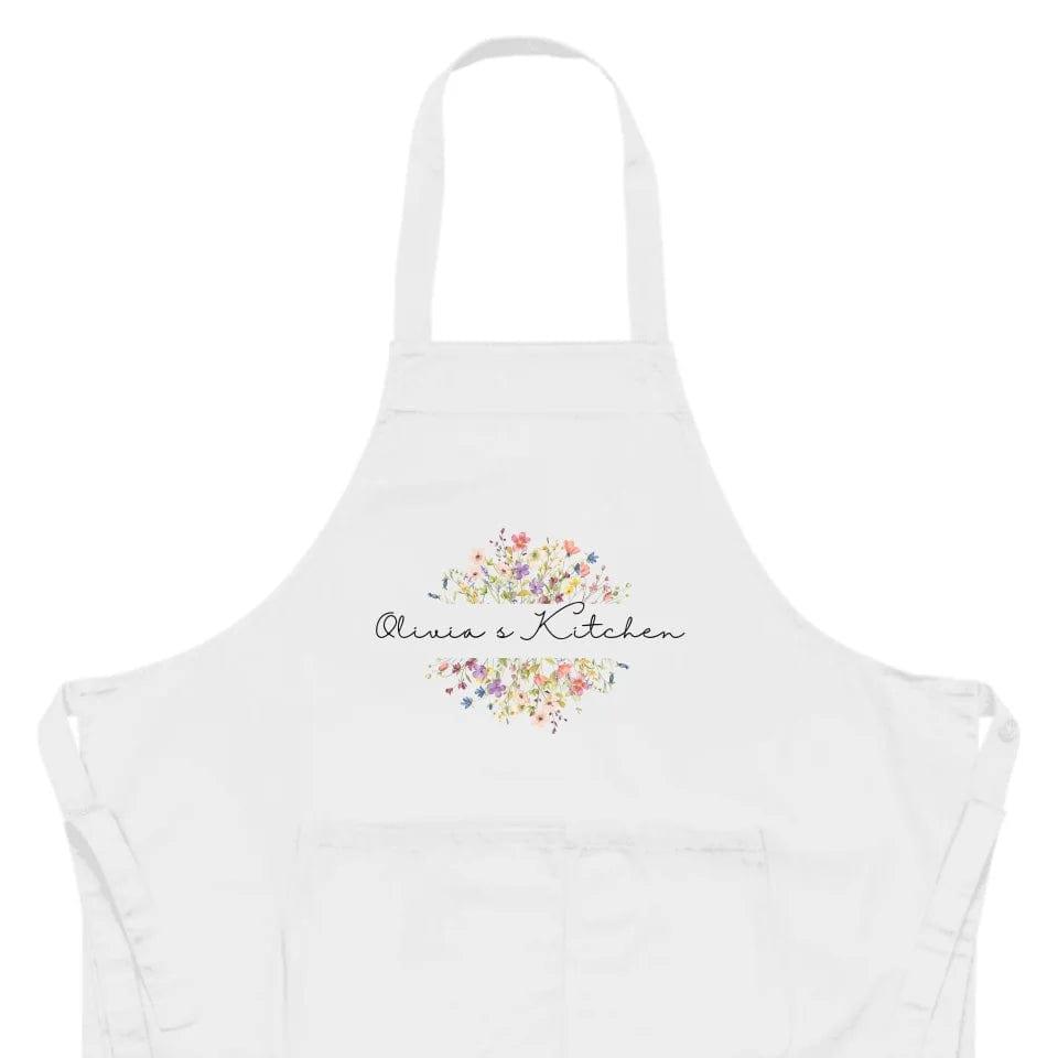 Custom Floral Split Monogram Kitchen Linens - ARTFULANE