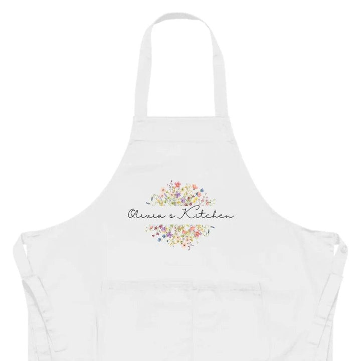 Custom Floral Split Monogram Kitchen Linens - ARTFULANE