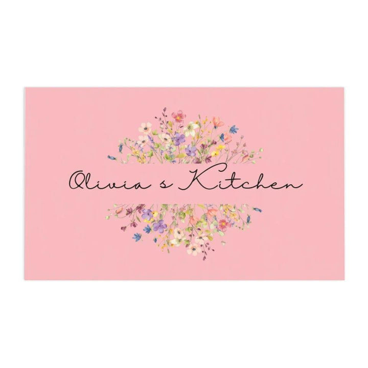 Custom Floral Split Monogram Kitchen Linens - ARTFULANE