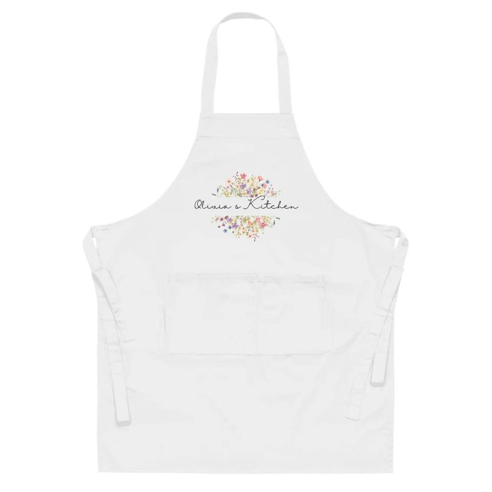 Custom Floral Split Monogram Kitchen Linens - ARTFULANE