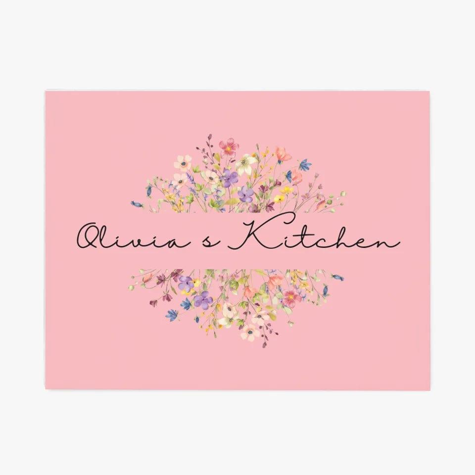 Custom Floral Split Monogram Kitchen Linens - ARTFULANE