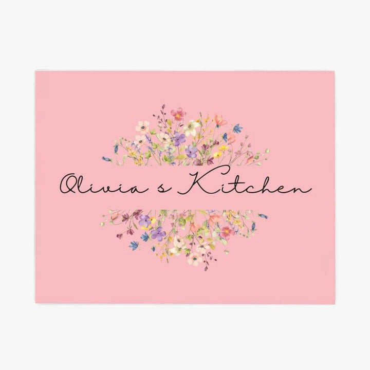 Custom Floral Split Monogram Kitchen Linens - ARTFULANE