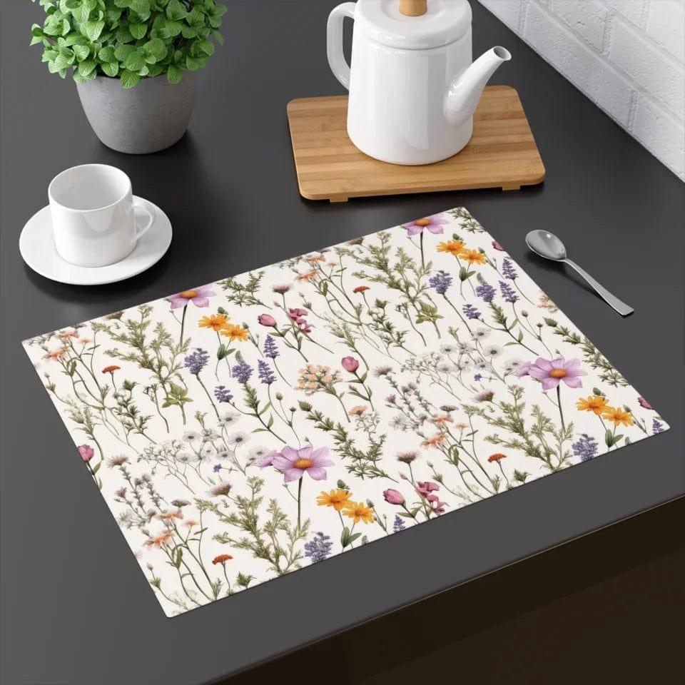 Custom Floral Split Monogram Kitchen Linens - ARTFULANE