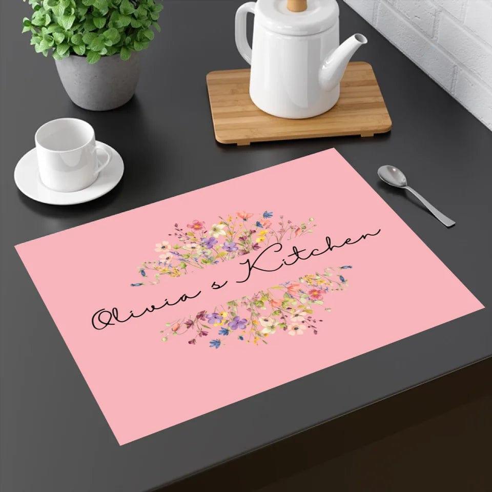 Custom Floral Split Monogram Kitchen Linens - ARTFULANE