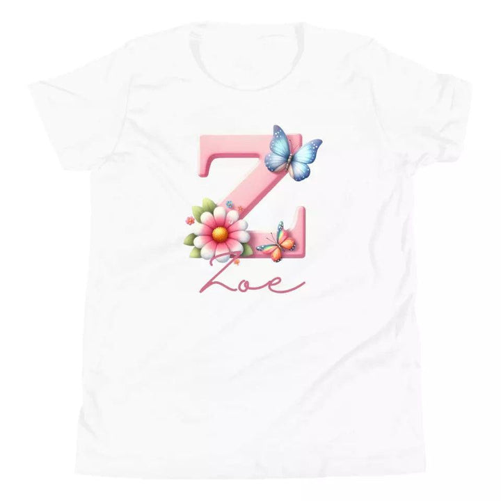 Custom Flowers and Butterflies Alphabet T-Shirt – ART-TSH017 - ARTFULANE