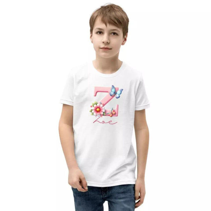 Custom Flowers and Butterflies Alphabet T-Shirt – ART-TSH017 - ARTFULANE