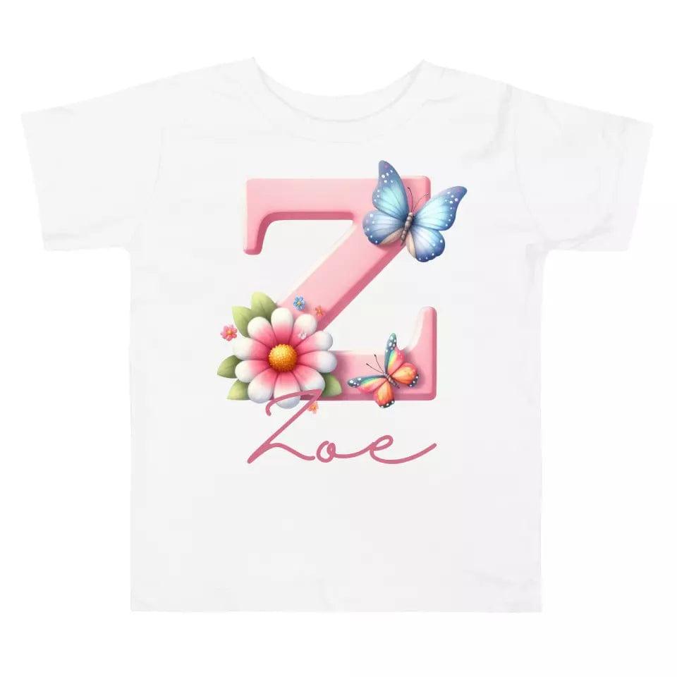 Custom Flowers and Butterflies Alphabet T-Shirt – ART-TSH017 - ARTFULANE