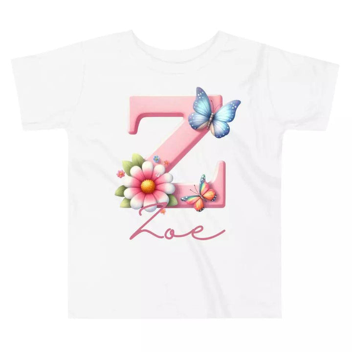 Custom Flowers and Butterflies Alphabet T-Shirt – ART-TSH017 - ARTFULANE