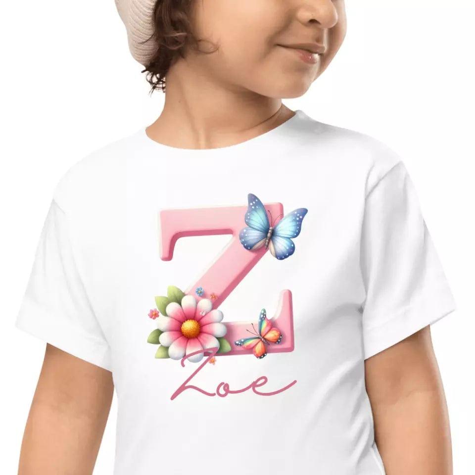 Custom Flowers and Butterflies Alphabet T-Shirt – ART-TSH017 - ARTFULANE