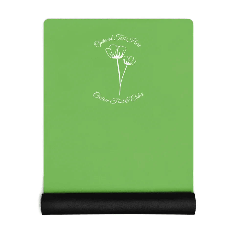 Custom Flowers Line Art Font Yoga Mat - ARTFULANE