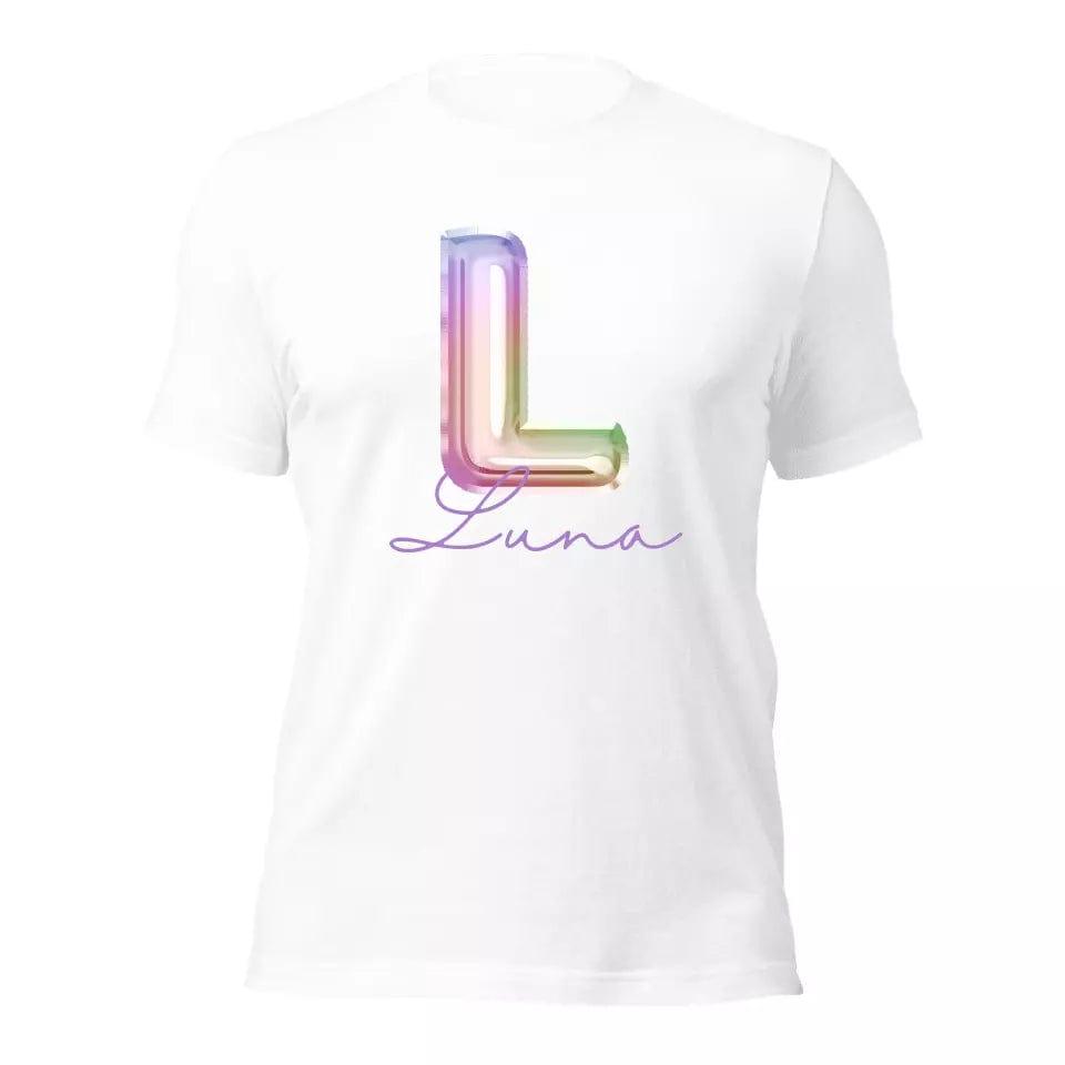 Custom Foil Balloon Rainbow Alphabet T-Shirt – ART-TSH004 - ARTFULANE