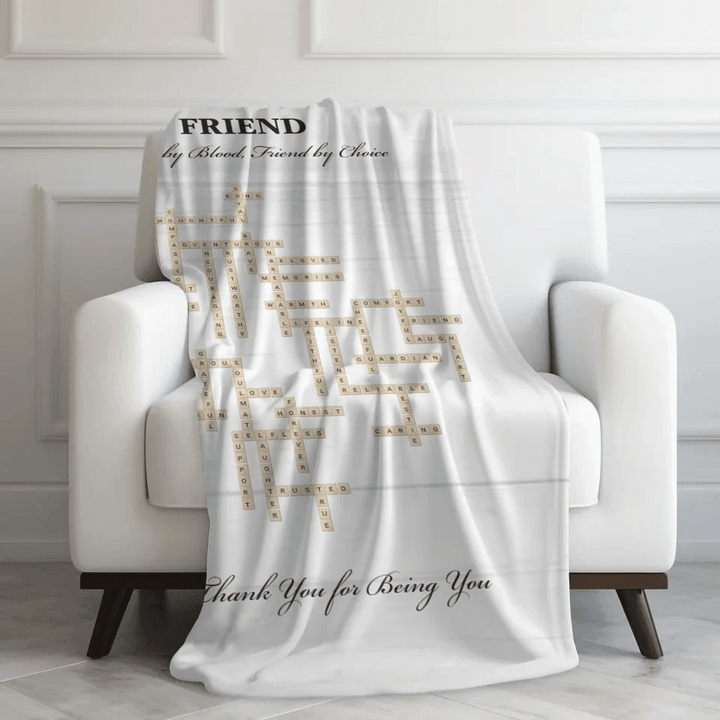 Custom Friend Word Tile Blanket - ARTFULANE