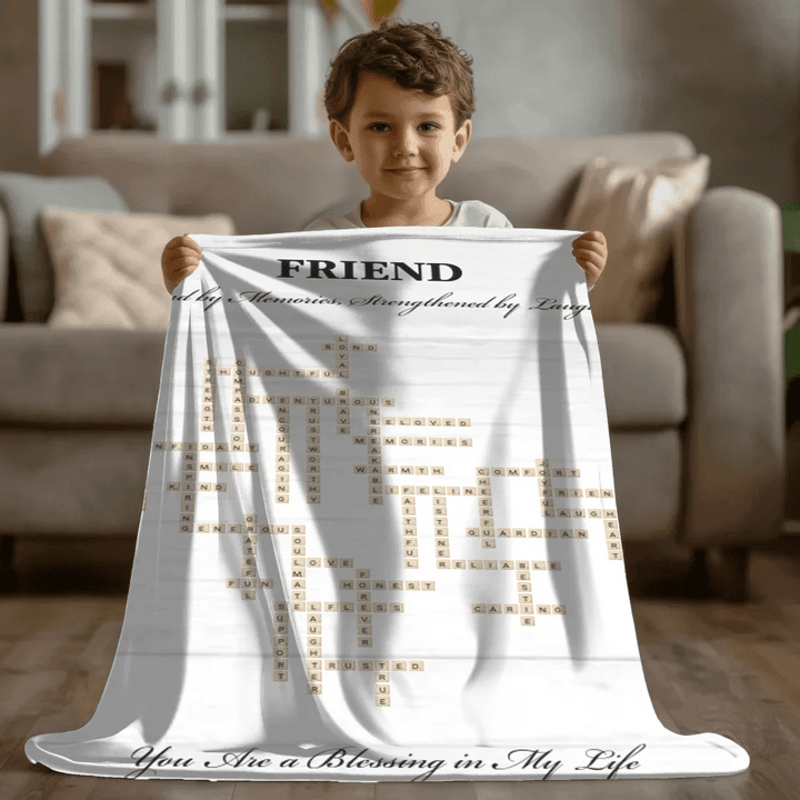 Custom Friend Word Tile Blanket - ARTFULANE