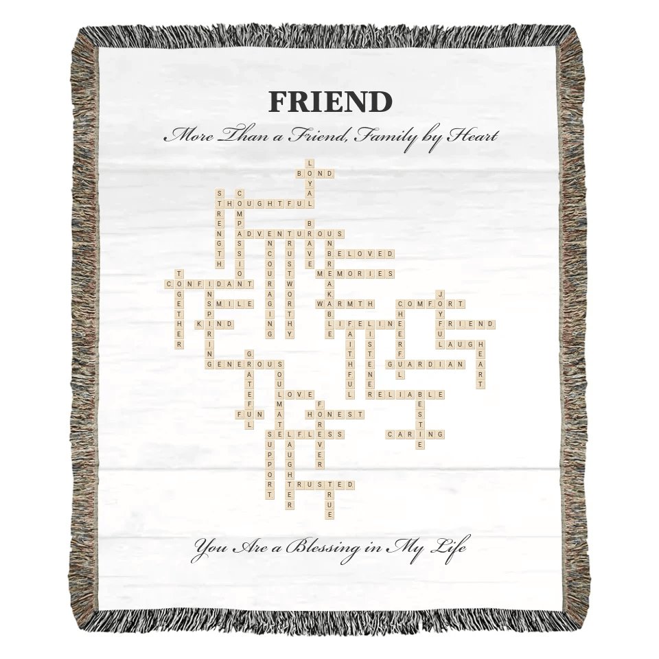 Custom Friend Word Tile Blanket - ARTFULANE