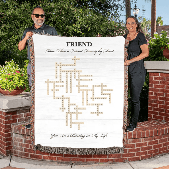 Custom Friend Word Tile Blanket - ARTFULANE