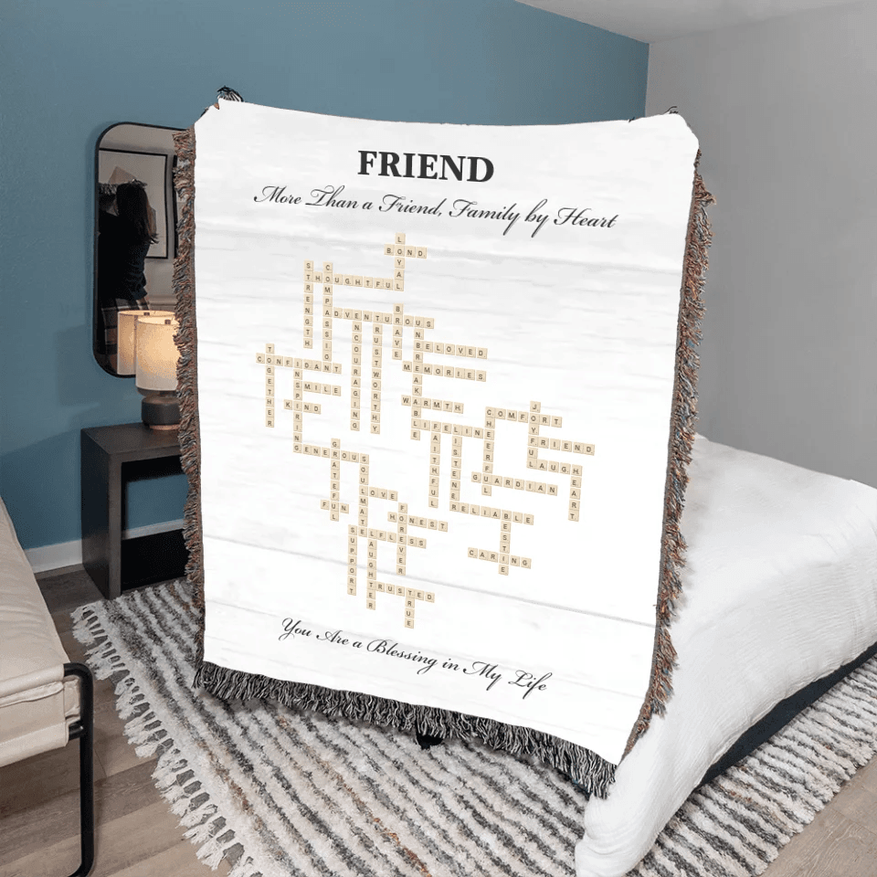 Custom Friend Word Tile Blanket - ARTFULANE