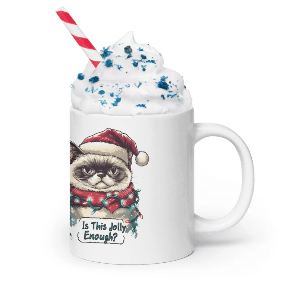 Custom Funny Cat Christmas Mug - ARTFULANE