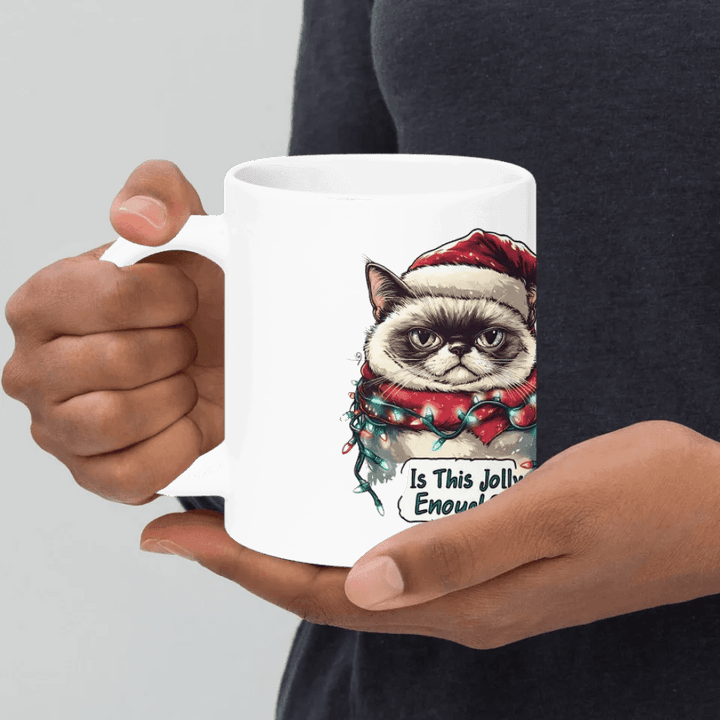 Custom Funny Cat Christmas Mug - ARTFULANE