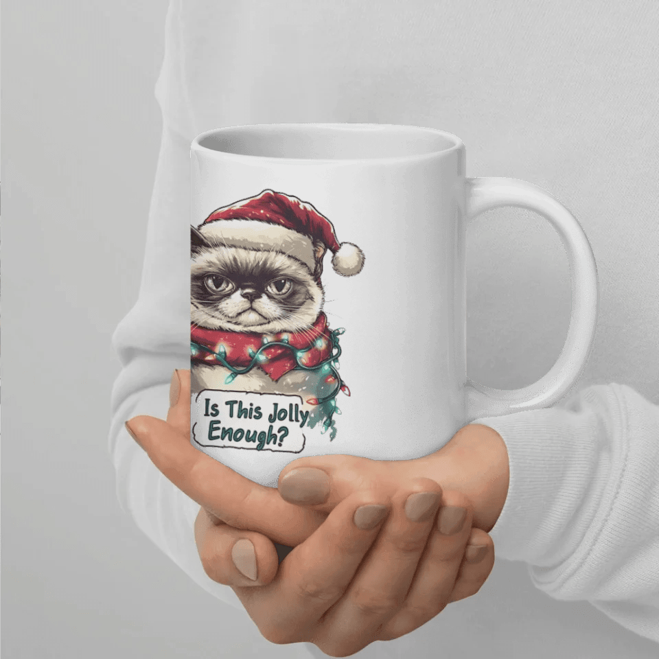 Custom Funny Cat Christmas Mug - ARTFULANE