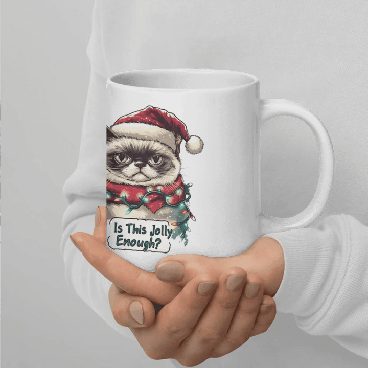 Custom Funny Cat Christmas Mug - ARTFULANE