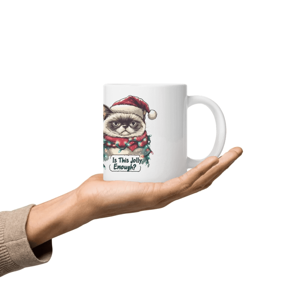 Custom Funny Cat Christmas Mug - ARTFULANE