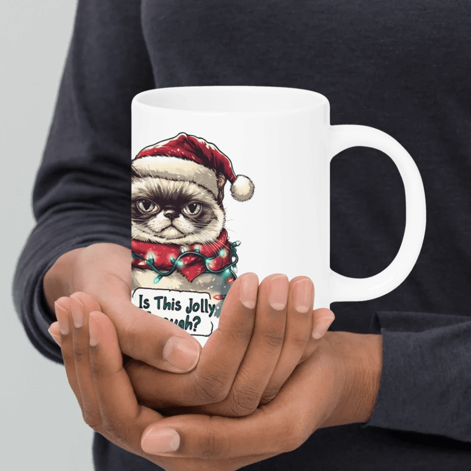 Custom Funny Cat Christmas Mug - ARTFULANE