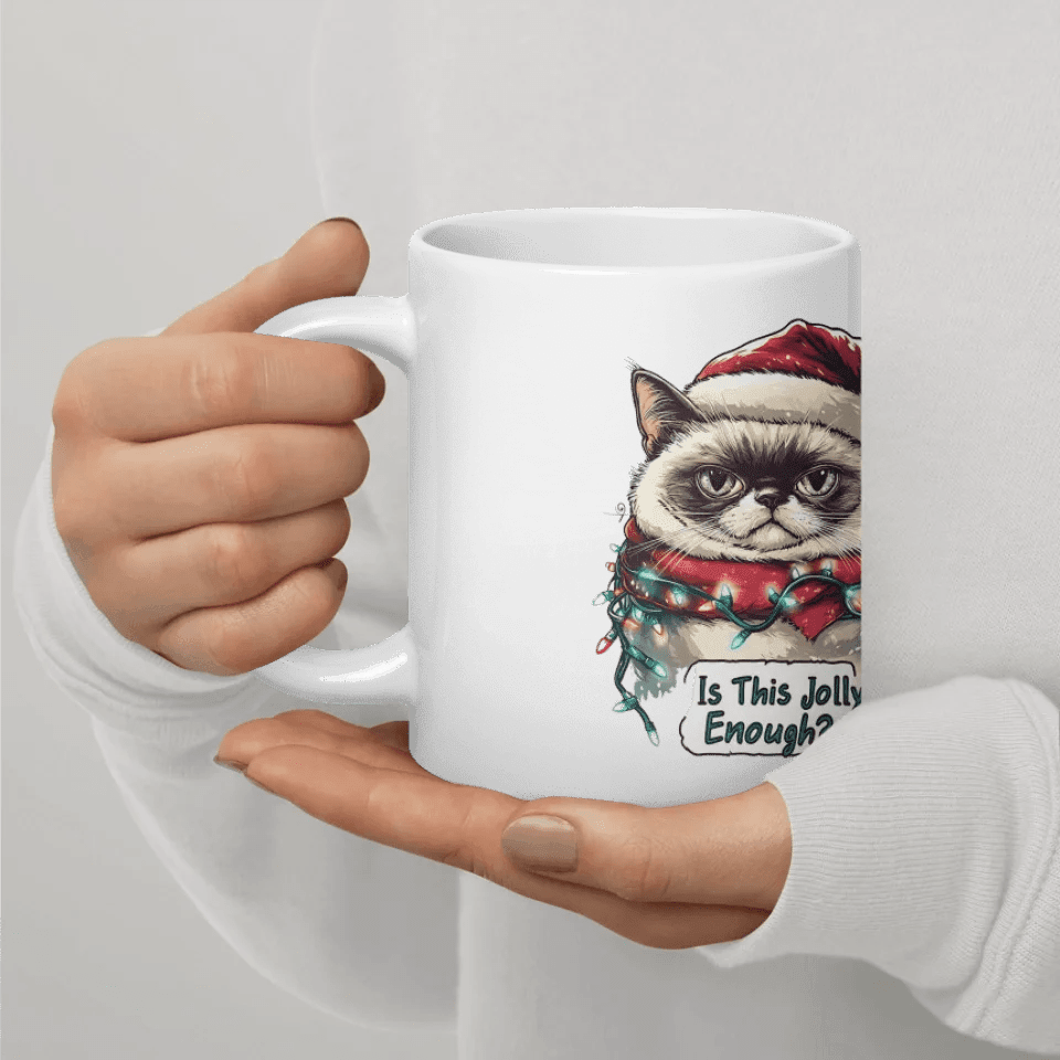 Custom Funny Cat Christmas Mug - ARTFULANE