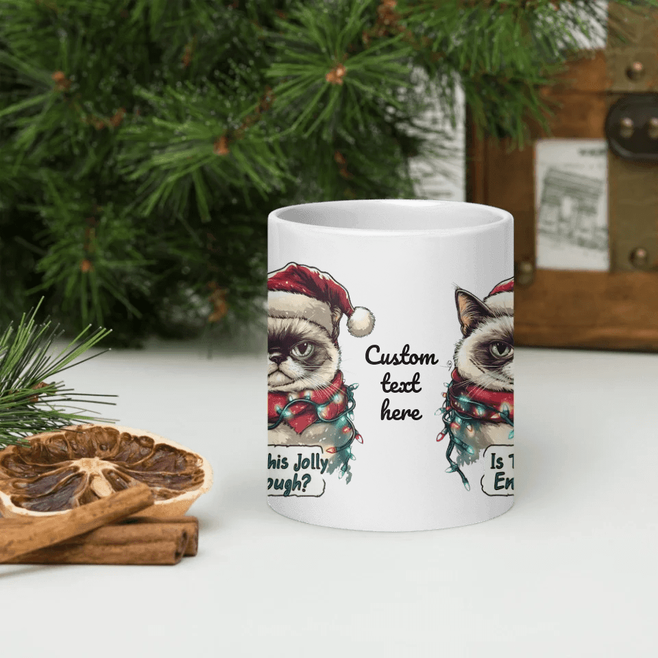 Custom Funny Cat Christmas Mug - ARTFULANE