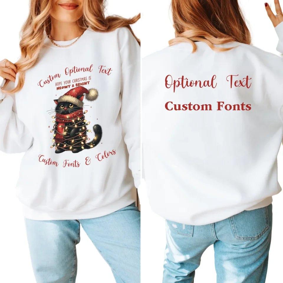 Custom Funny Christmas Black Cat Sweatshirt & Hoodie - ART-SWH215 - ARTFULANE