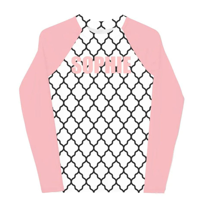 Custom Geometric Line Art Rash Guard - ART-RGD325 - ARTFULANE