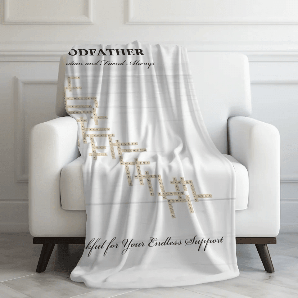 Custom Godfather Word Tile Blanket - ARTFULANE