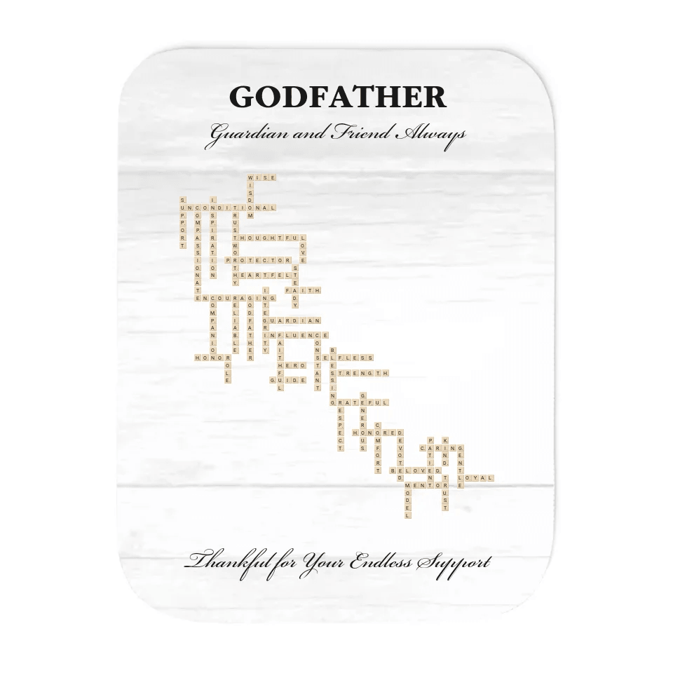 Custom Godfather Word Tile Blanket - ARTFULANE