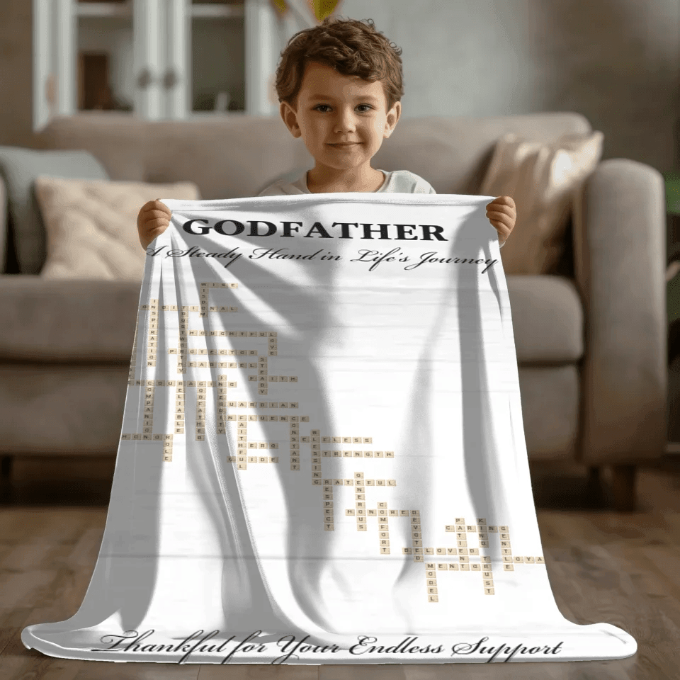 Custom Godfather Word Tile Blanket - ARTFULANE