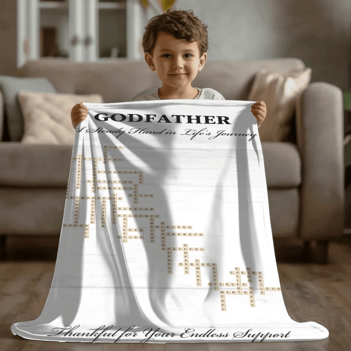 Custom Godfather Word Tile Blanket - ARTFULANE