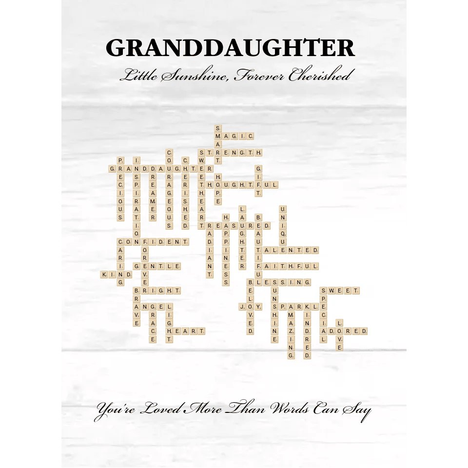 Custom Granddaughter Word Tile Blanket - ARTFULANE