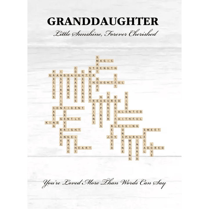 Custom Granddaughter Word Tile Blanket - ARTFULANE