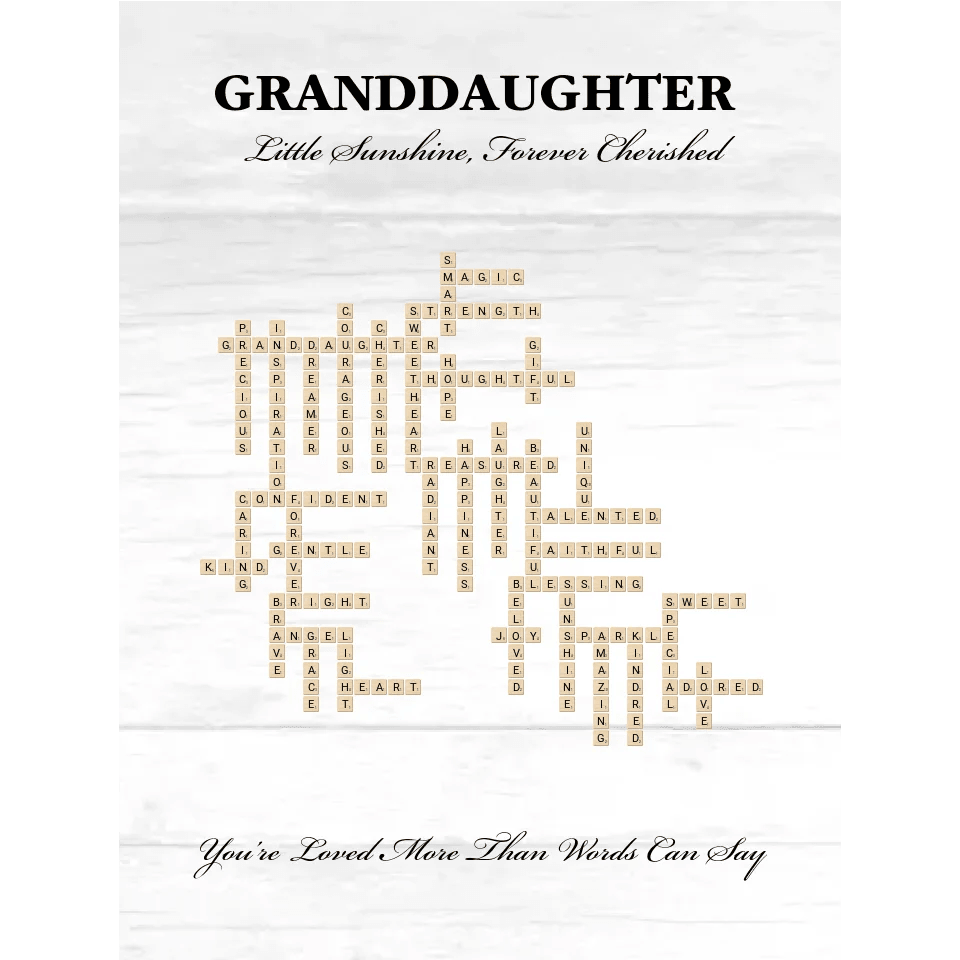 Custom Granddaughter Word Tile Blanket - ARTFULANE