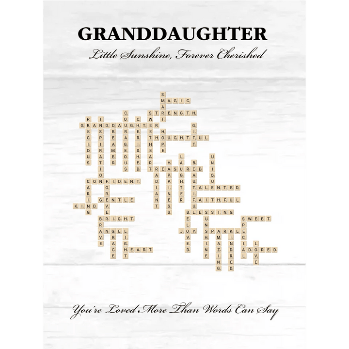 Custom Granddaughter Word Tile Blanket - ARTFULANE