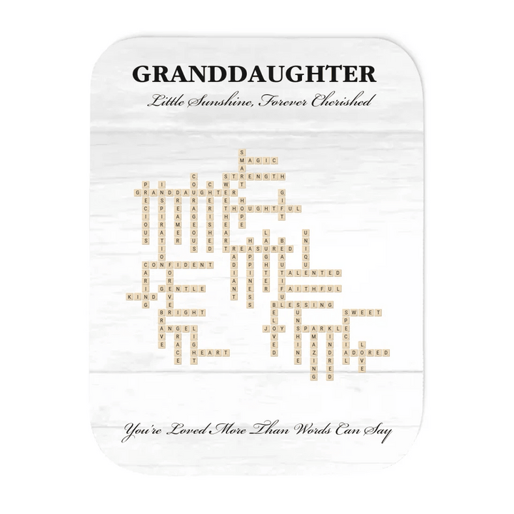 Custom Granddaughter Word Tile Blanket - ARTFULANE