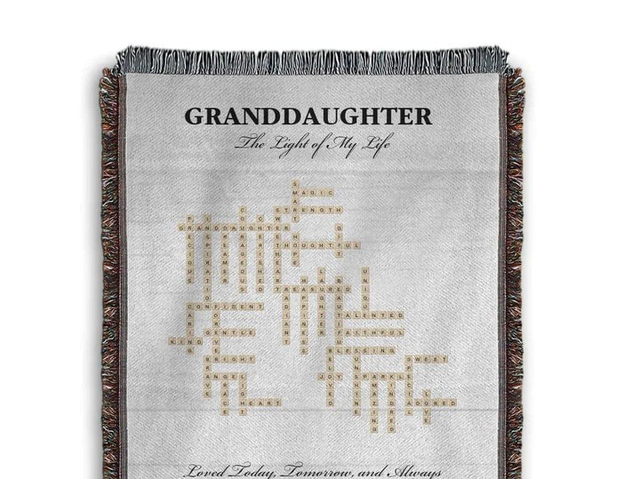 Custom Granddaughter Word Tile Blanket - ARTFULANE