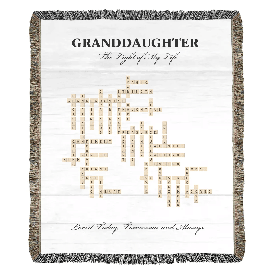 Custom Granddaughter Word Tile Blanket - ARTFULANE