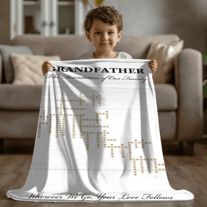 Custom Grandfather Word Tile Blanket - ARTFULANE